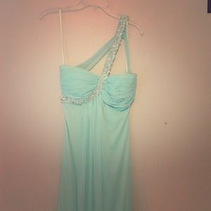 Cache one shoulder prom dress